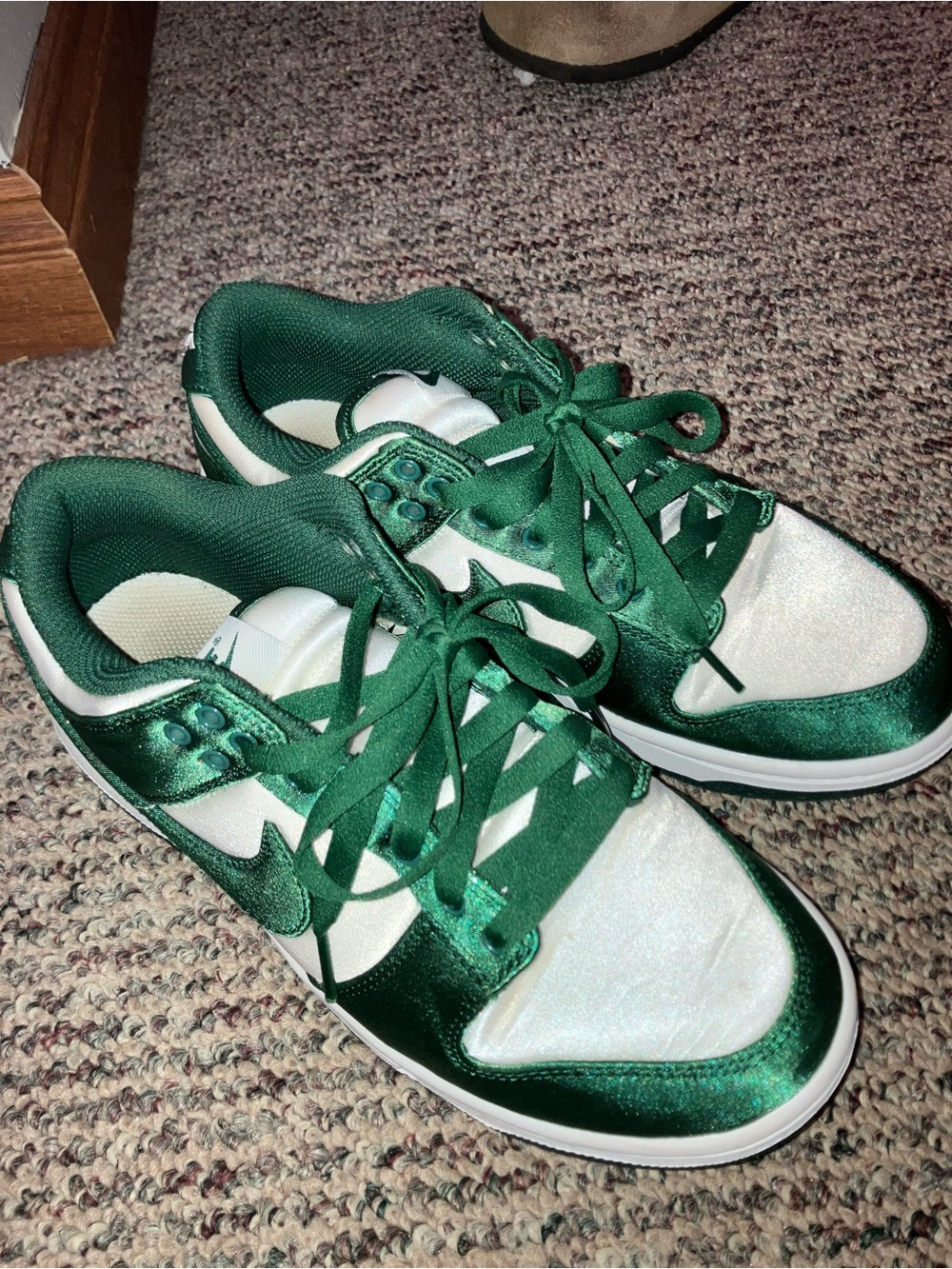 Nike Green and White Athletic Shoe Interior